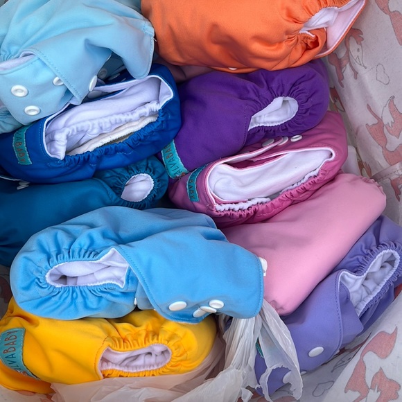 Other - 12 cloth diapers- mixed colors